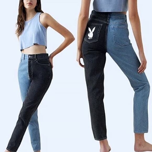 Playboy Pacsun Two Tone Jeans Denim Fall Mid Rise Cotton - Picture 1 of 9